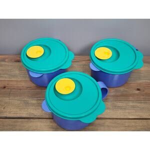 Tupperware CrystalWare Microwaveable 16oz. Soup Mug #3155B-3 Lot Of 3